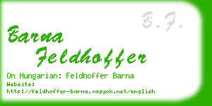 barna feldhoffer business card